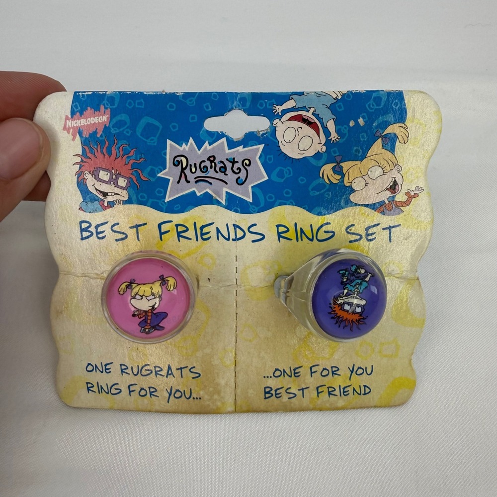 Vintage 1998 Rugrats Best Friends Ring Set‎ Angelica Chuckie Nickelodeon 90s Toy